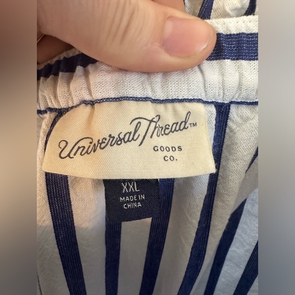 Universal Thread Goods Co. Blue and White Striped Women’s XXL Tiered Maxi Dress - Picture 7 of 9